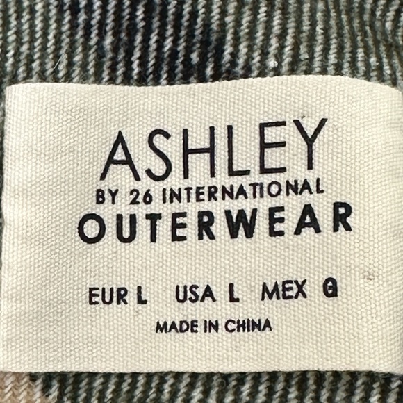 Ashley by 26 International Outerwear green Plaid Print Shacket Jacket Ss - Picture 10 of 13